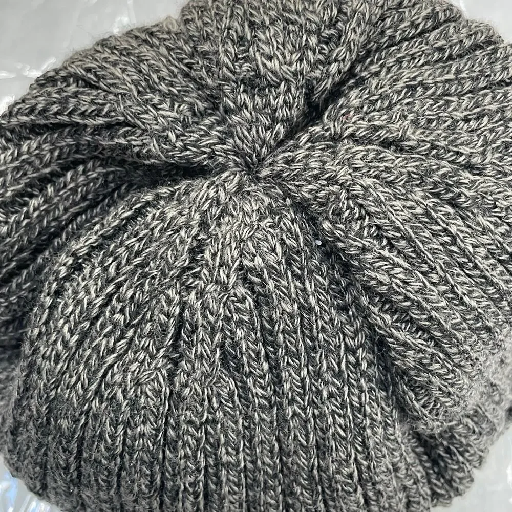 Ben Sherman Knit Hat Ski Beanie Cap Gray Ribbed Thermal Fleece Lined Winter